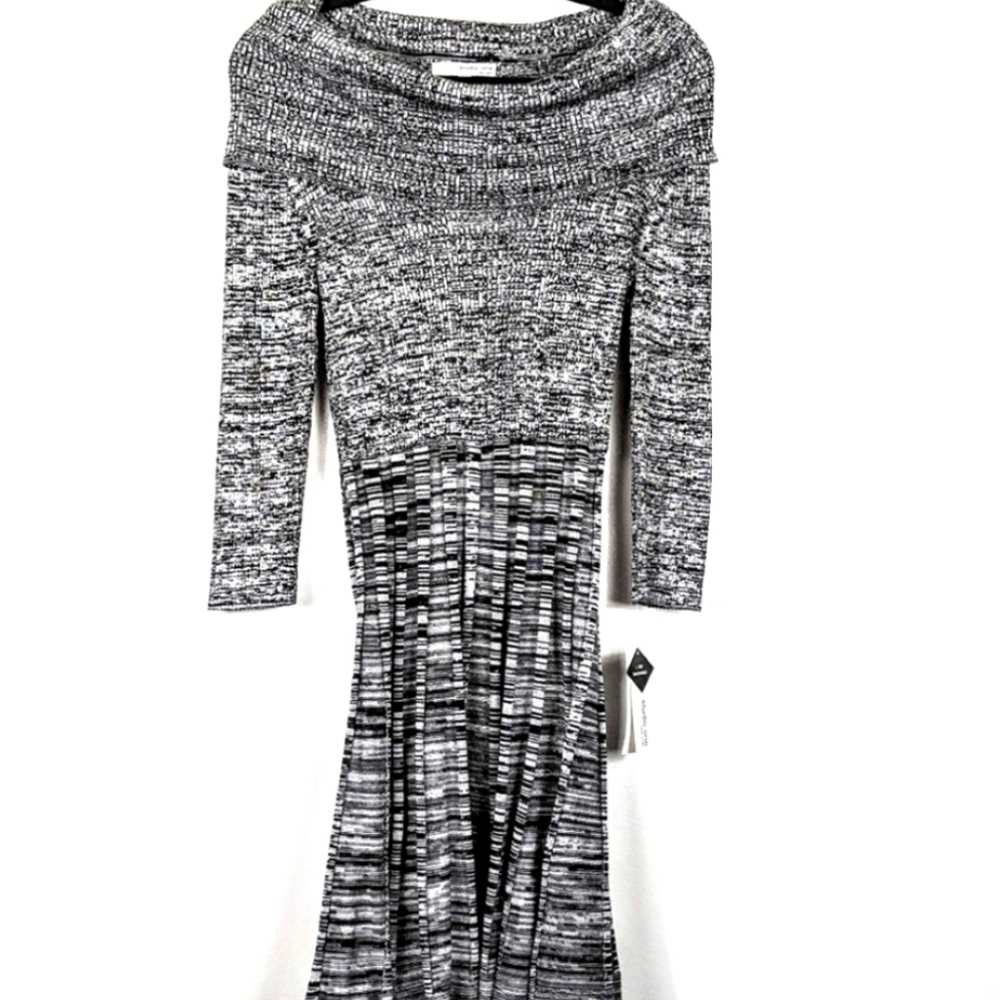 NWT Sweater Dress by Studio One New York - black & white size M